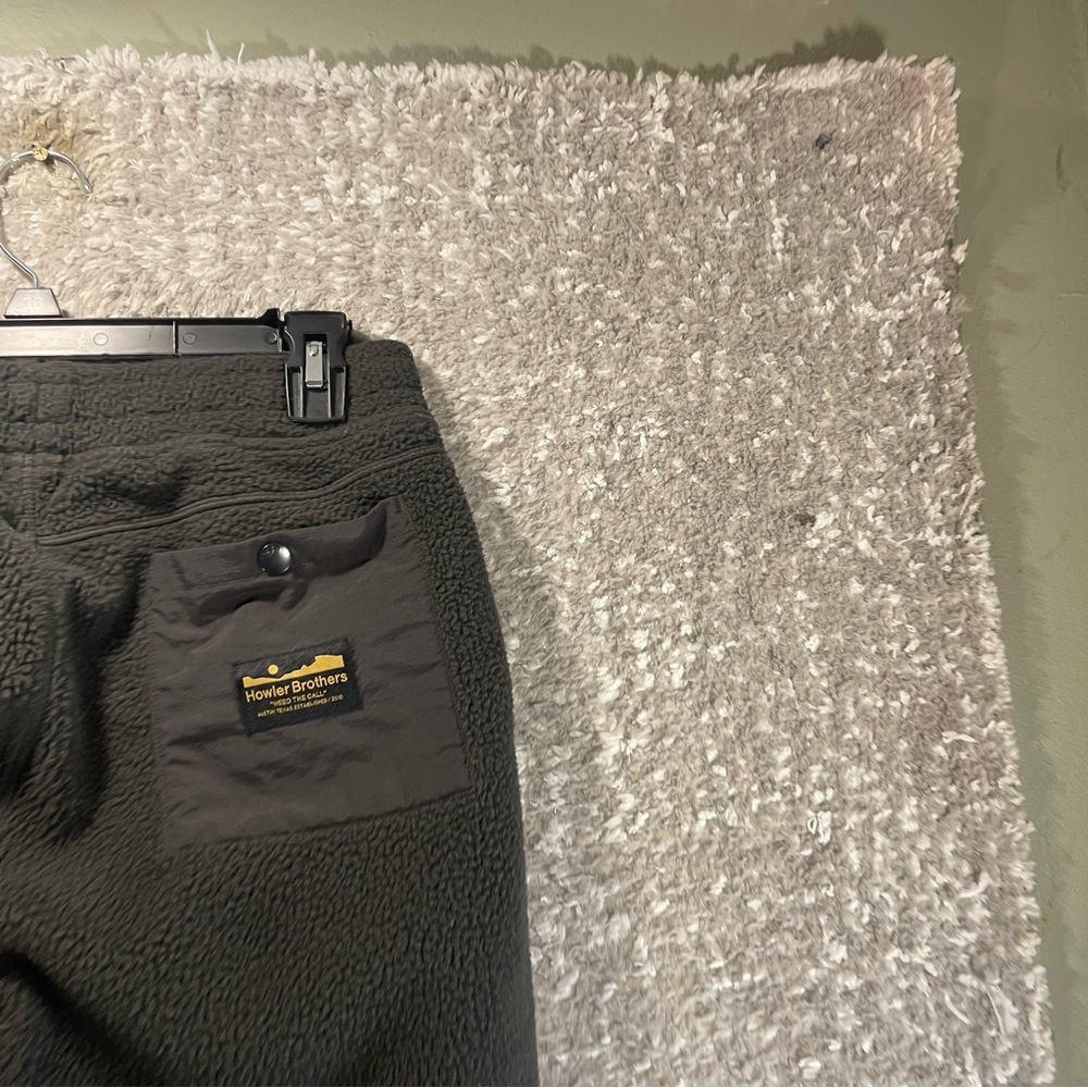 Howler Bros Fleece Pants Men Small Pelusa Fleece Grey Sweatpants Winter Joggers - Picture 4 of 11